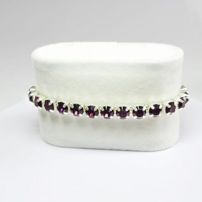 Kristall-Armband „Amethyst“ silberfarben