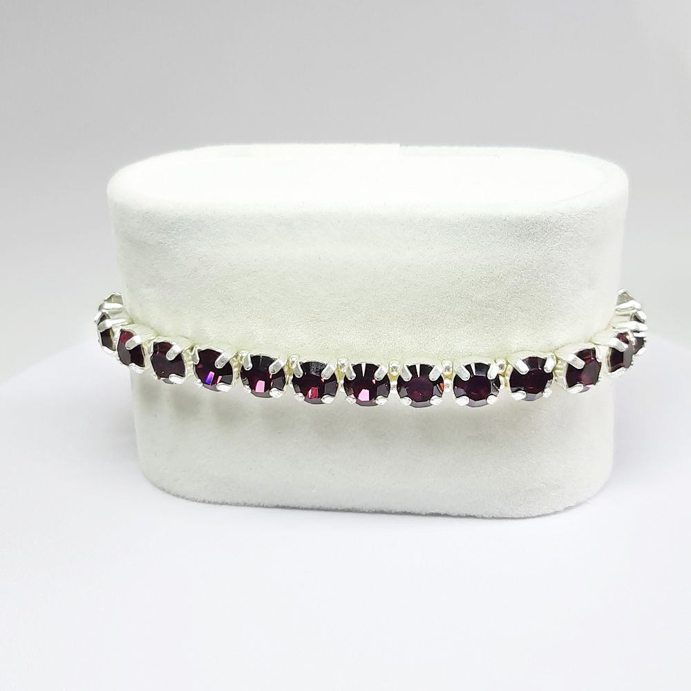 Kristall-Armband "Amethyst" silberfarben