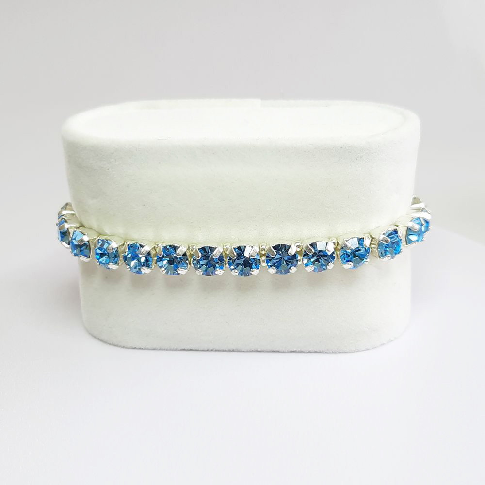 Kristall-Armband "Aquamarin" silberfarben
