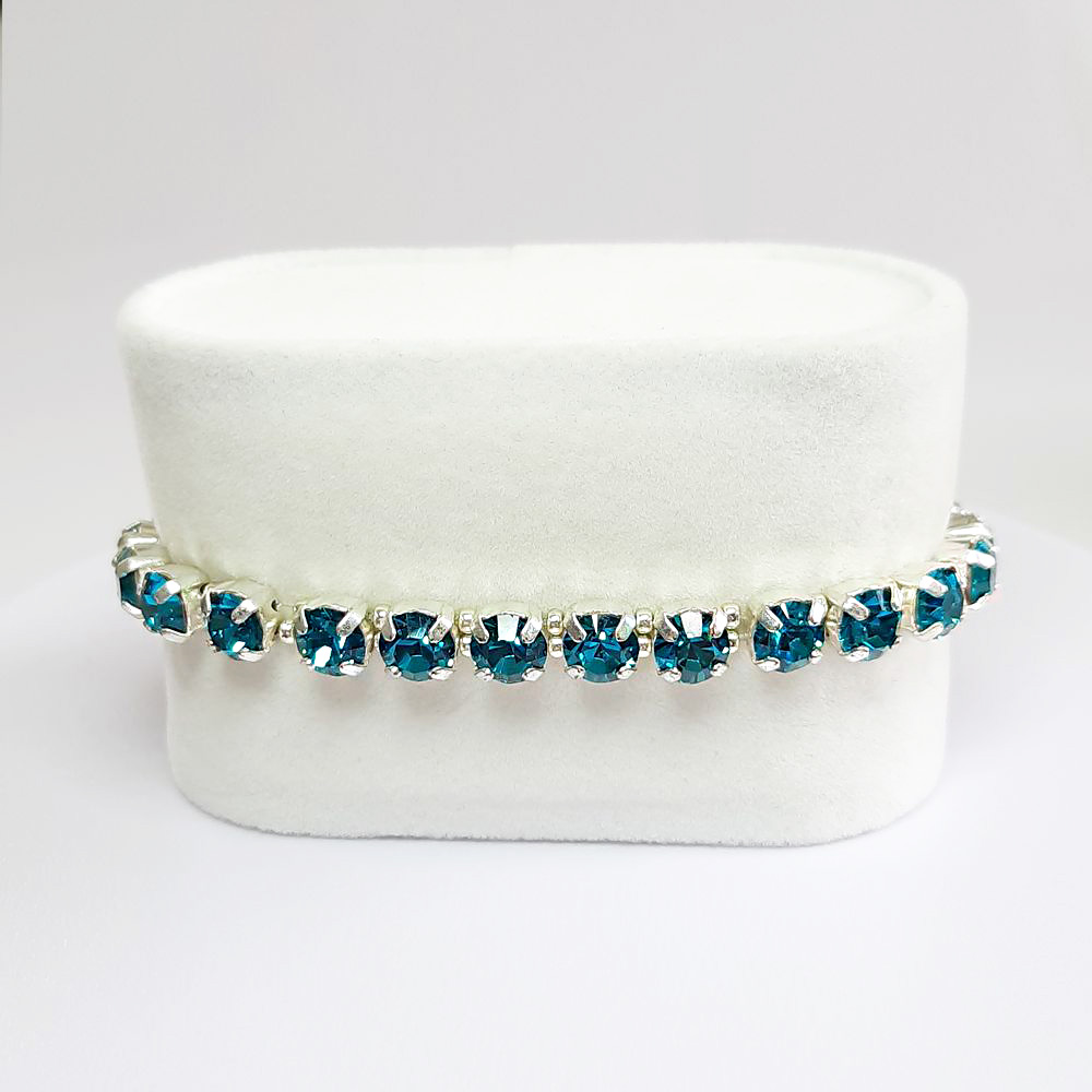 Kristall-Armband "Blauer Zirkon" silberfarben