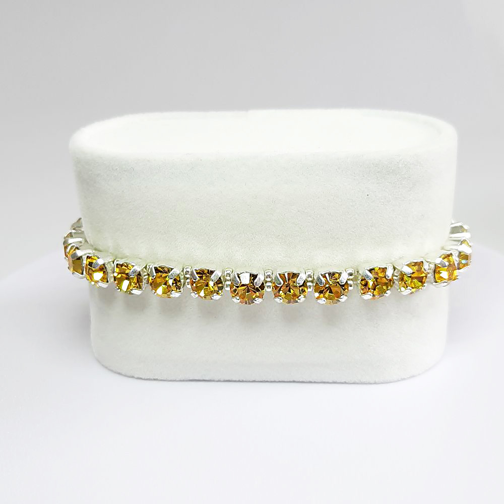 Kristall-Armband "Citrin" silberfarben