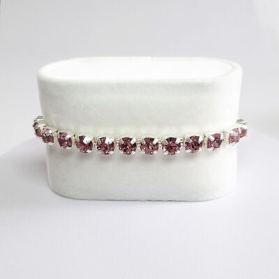Kristall-Armband „Heller Amethyst“ silberfarben