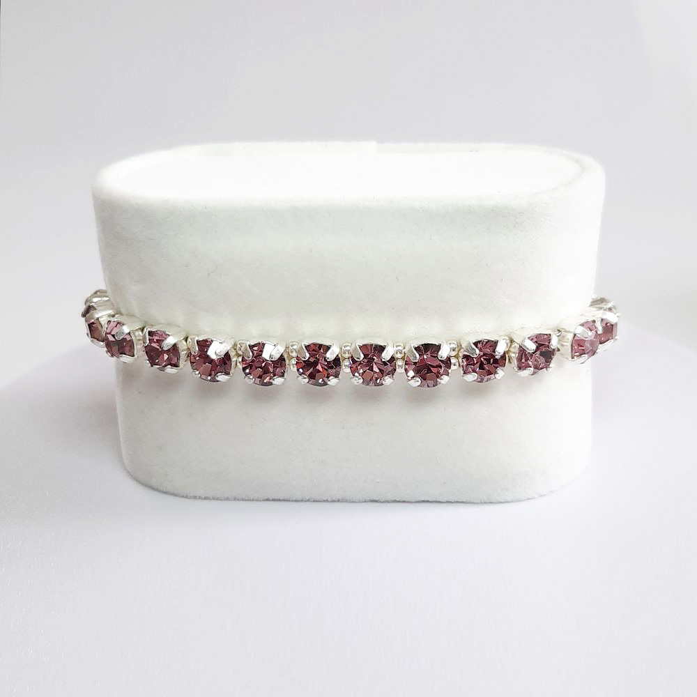 Kristall-Armband "Heller Amethyst" silberfarben