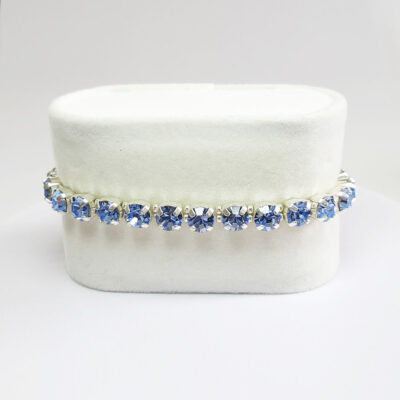 Kristall-Armband „Heller Saphir“ silberfarben