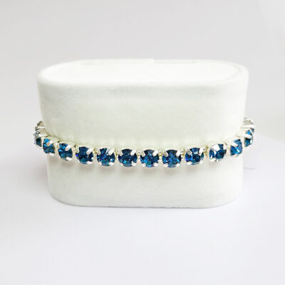 Kristall-Armband „Indigolith“ silberfarben