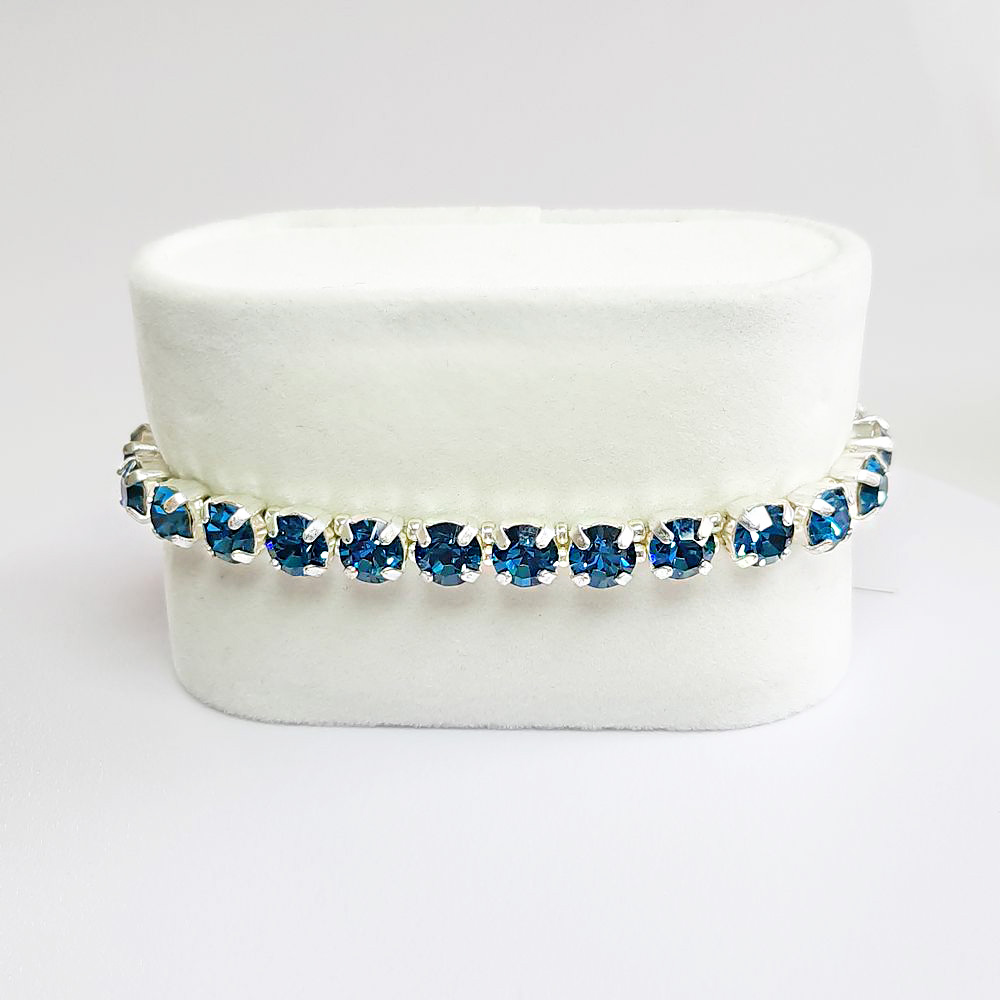 Kristall-Armband "Indigolith" silberfarben