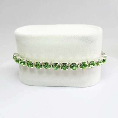 Kristall-Armband „Peridot“ silberfarben