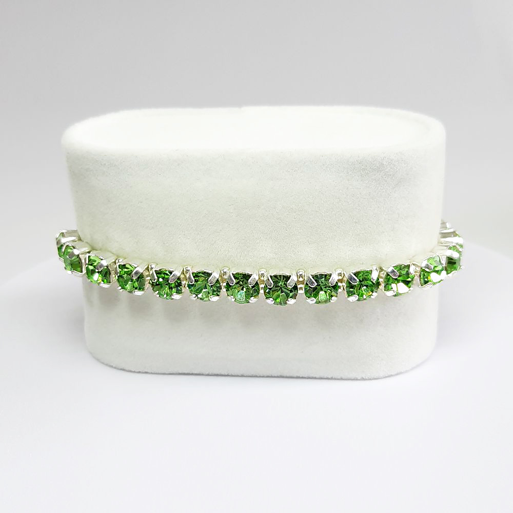 Kristall-Armband "Peridot" silberfarben
