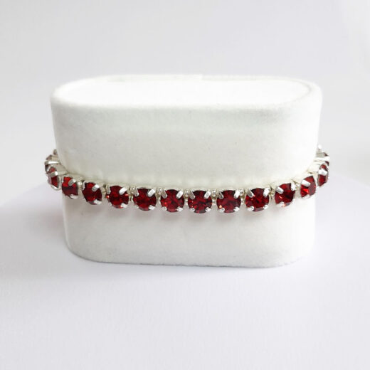 Kristall-Armband "Rubin" silber