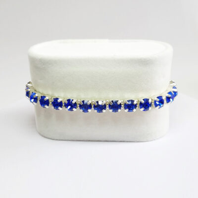Kristall-Armband „Saphir“ silberfarben