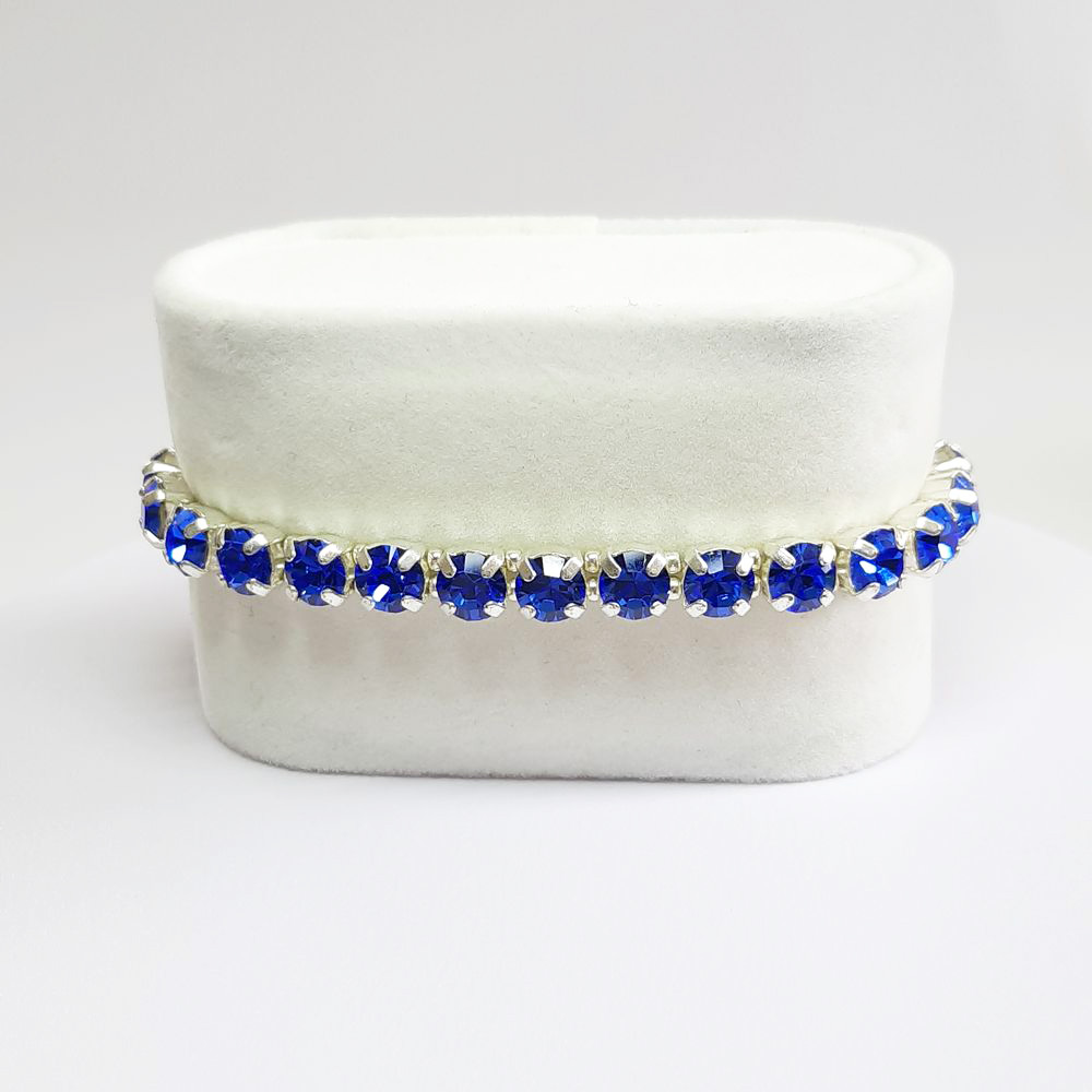 Kristall-Armband "Saphir" silberfarben