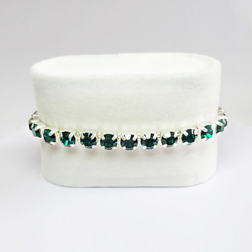 Kristall-Armband "Smaragd" silber
