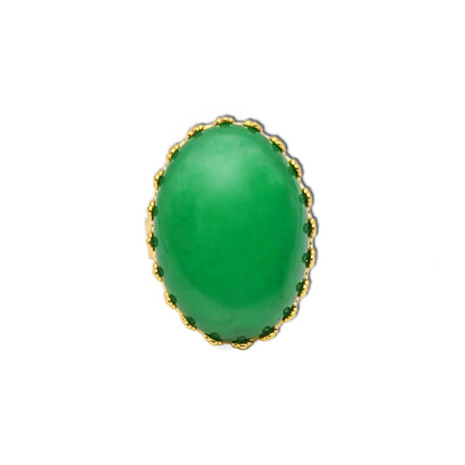 Naturstein-Ring Crysopras gold 25x18mm