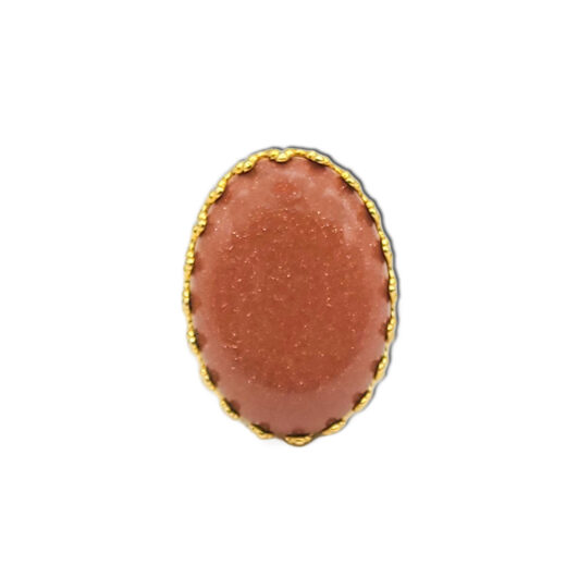 Naturstein-Ring Goldsand gold 25x18mm