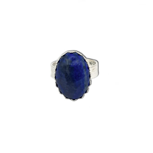 Naturstein-Ring Lapislazuli silber 18x13mm