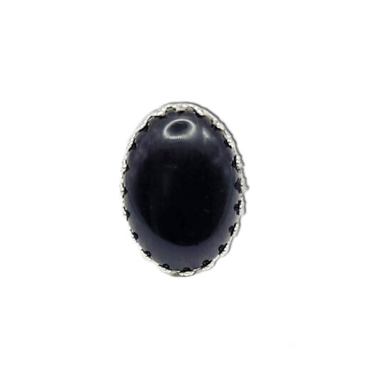 Naturstein-Ring Onyx silber 25x18mm