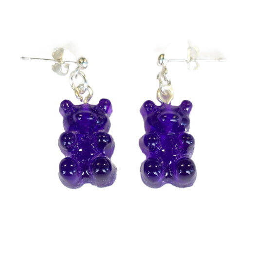 Gummibärchen-Ohrstecker lila