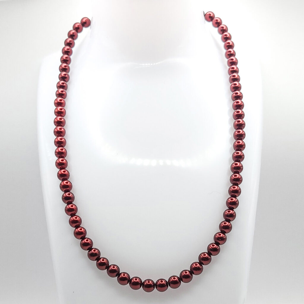 Perlen-Kette Pearl Effect Bordeaux