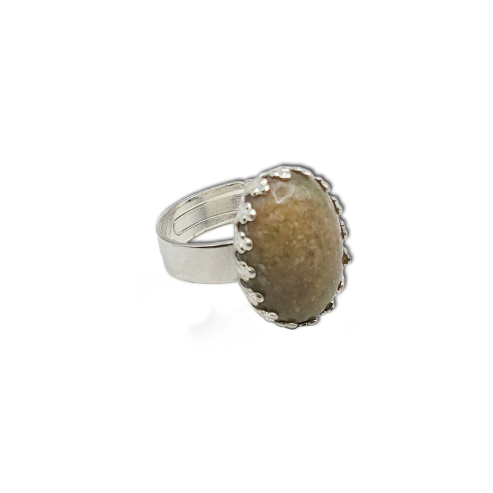 Naturstein-Ring 18x13 Labradorit