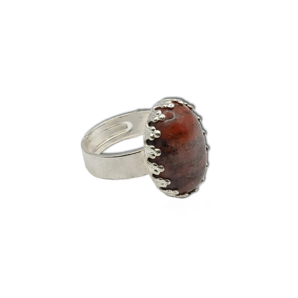 Naturstein-Ring 18x13 Mahagony Jaspis