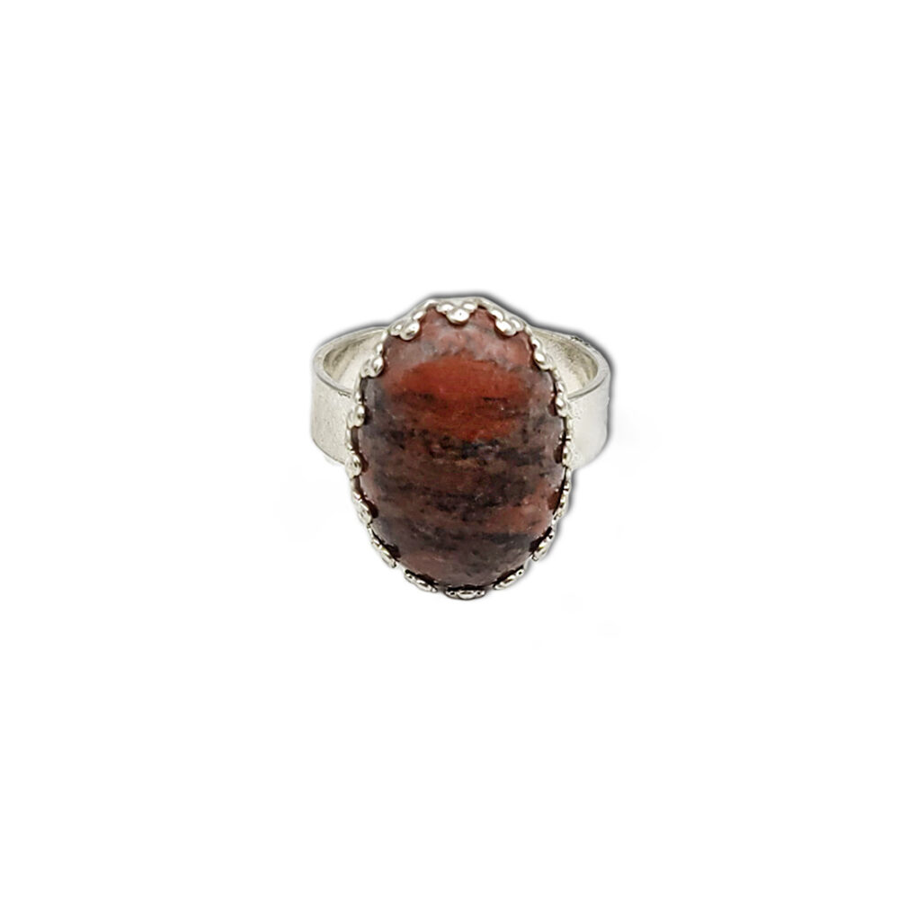 Naturstein-Ring 18x13 Mahagony Jaspis