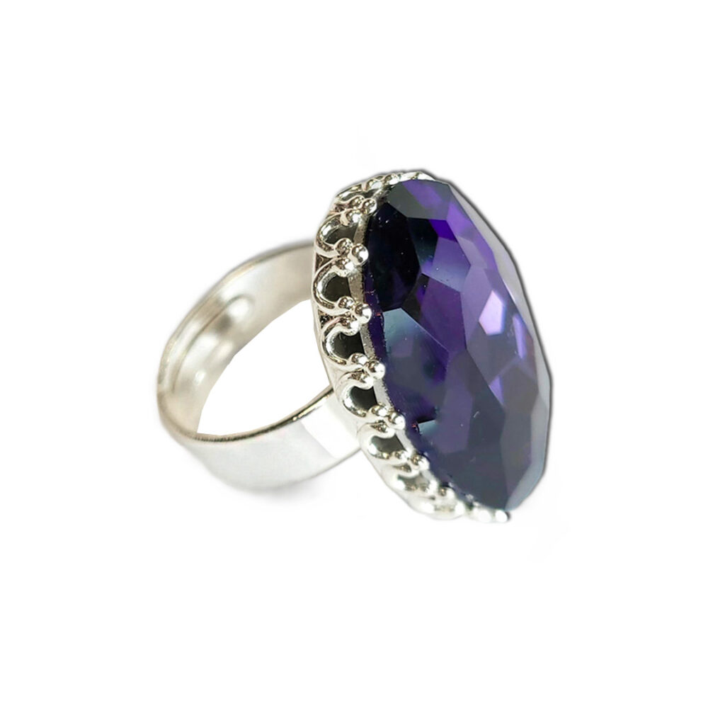 Wunsch-Ring "Amethyst" silberfarben