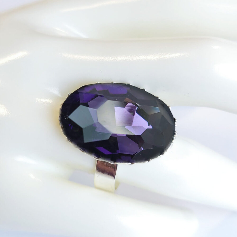 Wunsch-Ring "Amethyst" silberfarben – Bild 2