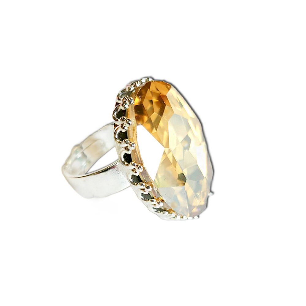 Wunsch-Ring "Citrin" silberfarben