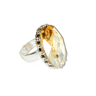 Wunsch-Ring „Citrin“ silberfarben