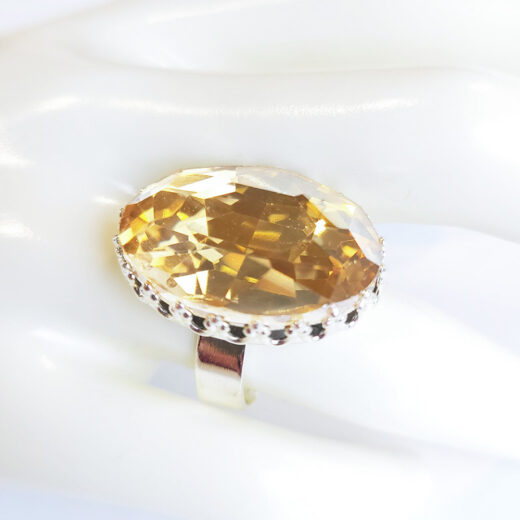 Wunsch-Ring Citrin silber 25x18mm