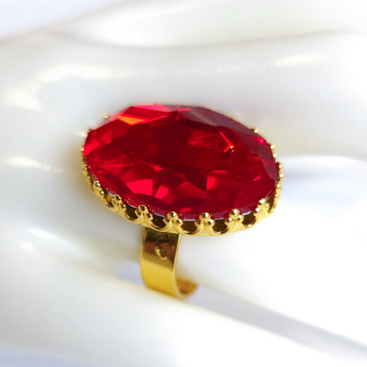 Wunsch-Ring Rubin gold 25x18mm