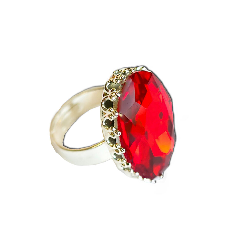 Wunsch-Ring "Rubin" silberfarben