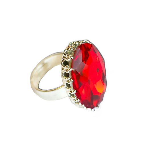 Wunsch-Ring Rubin silber 25x18mm