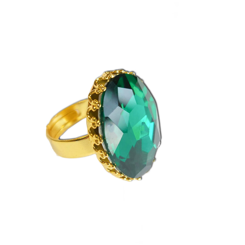 Wunsch-Ring "Smaragd" goldfarben