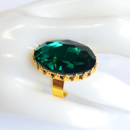 Wunsch-Ring Smaragd gold 25x18mm