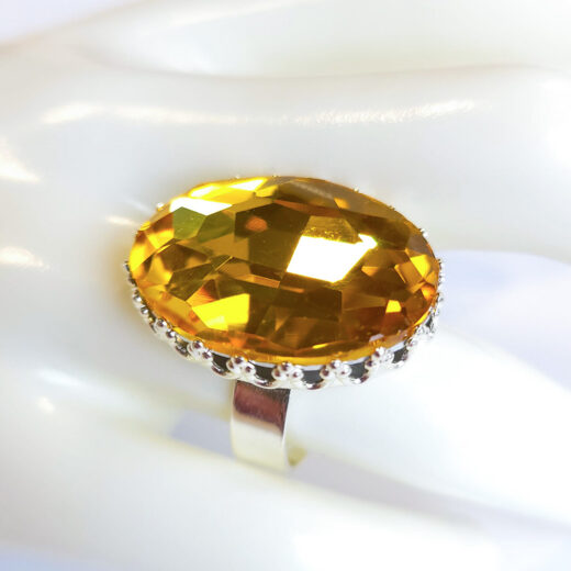 Wunsch-Ring Topas silber 25x18mm