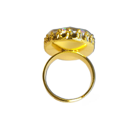 Naturstein-Ring gold 25x18mm