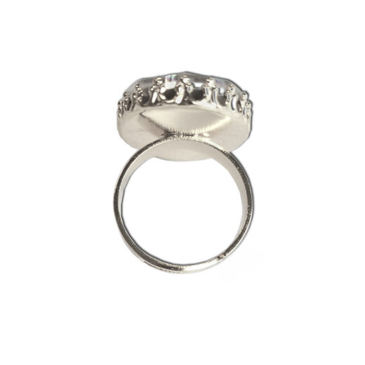 Naturstein-Ring silber 25x18mm