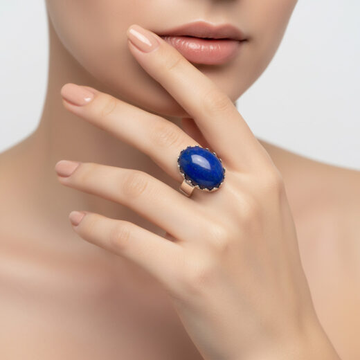 Naturstein-Ring Lapislazuli silber