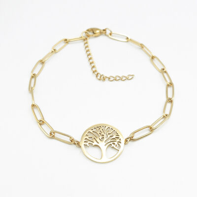 Edelstahl-Armband „Baum des Lebens“ in Gold