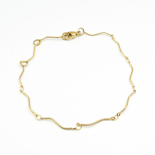 Edelstahl-Armband Curved Golden Steel