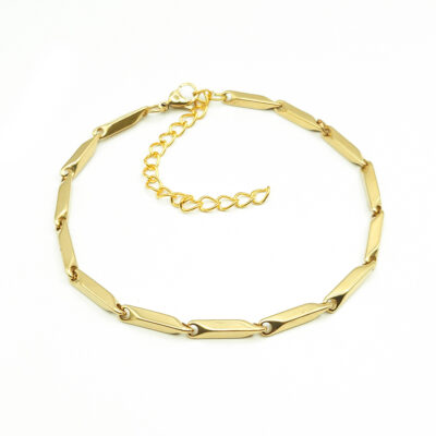 Edelstahl-Armband „Golden Steel Rhombus“