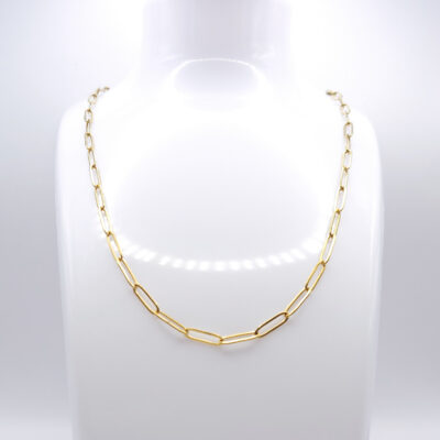 Edelstahl-Kette „Golden Steel Paperclip“