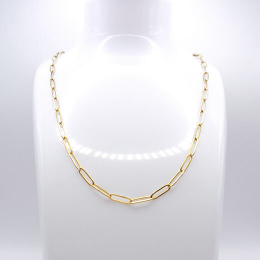 Edelstahl-Kette - Golden Steel Paperclip