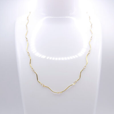 Edelstahl-Kette „Golden Curved Steel“