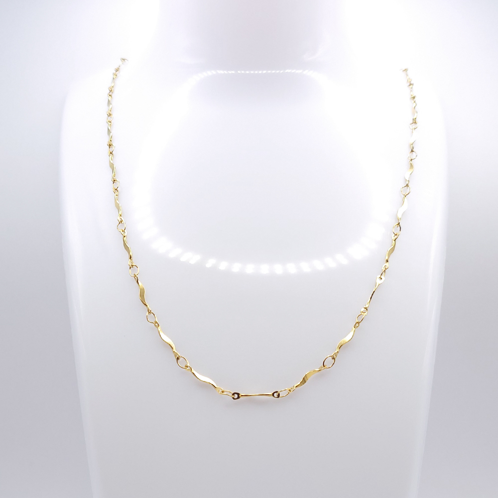 Edelstahl-Kette "Golden Waved Steel"