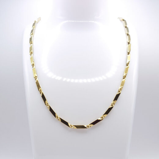 Edelstahl-Kette - Golden Steel Rhombus