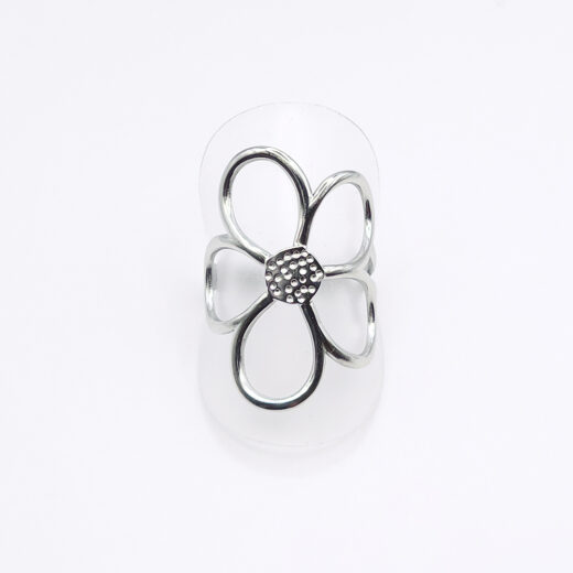 Edelstahl-Ring - Blume