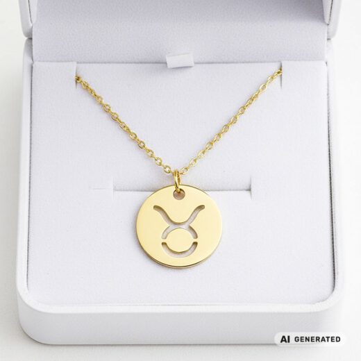 Edelstahl-Kette gold Sternzeichen Stier - KI-generiert