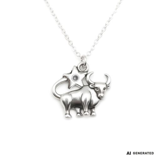 Kette mit Sternzeichen-Anhänger Stier - KI-generiert